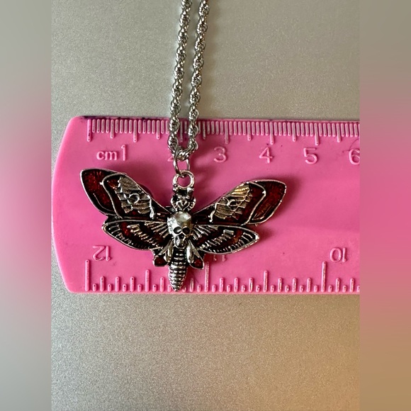 Vintage Butterfly Skull Decor Clavicle Chain Halloween Punk Pendant Necklace New - Picture 5 of 8